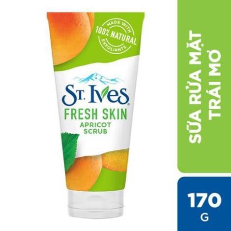 Bộ 2 sữa tắm St.Ives Muối biển (400ml x 2) + Sữa rửa mặt tẩy tế bào chết St.Ives chiết xuất trái mơ tươi mát 170g