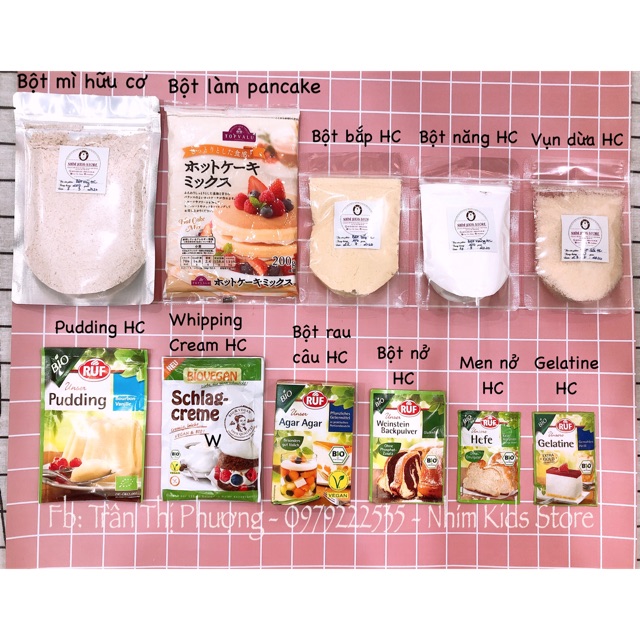 Bột, đường hữu cơ làm bánh