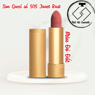 Son Gucci 505 Màu Đỏ Đất Janet Rust Matte (thái hà shop)