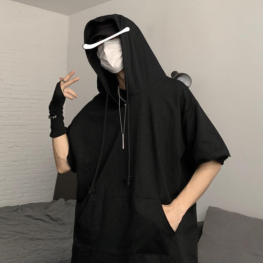 Áo Hoodie Ngắn Tay Dáng Rộng Thời Trang Dành Cho Nam Sinh