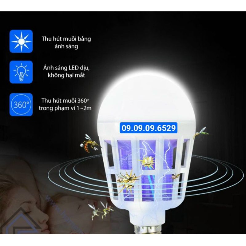 Bóng Đèn Bắt Muỗi Thông Minh - Đèn Bắt Muỗi Bóng Tròn Led 15W