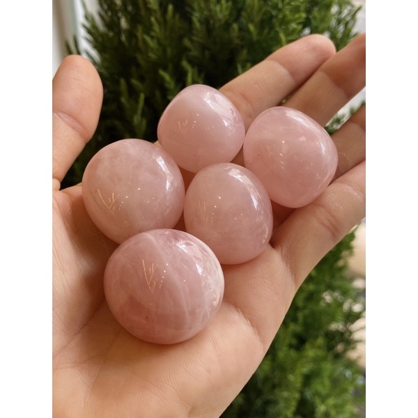 Viên sỏi đá Năng Lương Thạch Anh Hồng, Đá thiên nhiên mài bóng nhỏ đá Rose Quartz, đá Tumble Healing