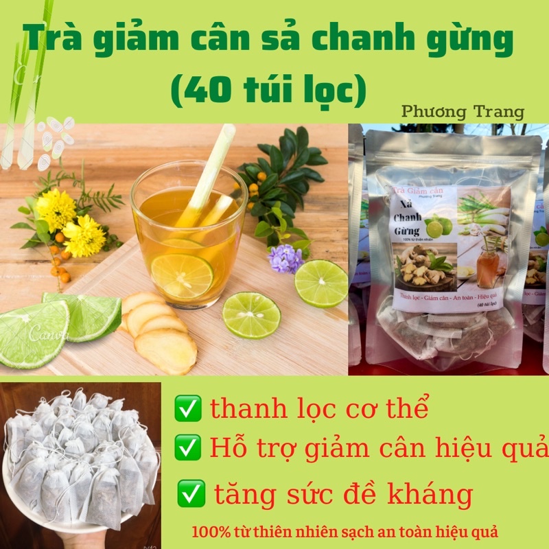 Trà giảm cân sả chanh gừng  an toàn hiệu quả nhanh chóng