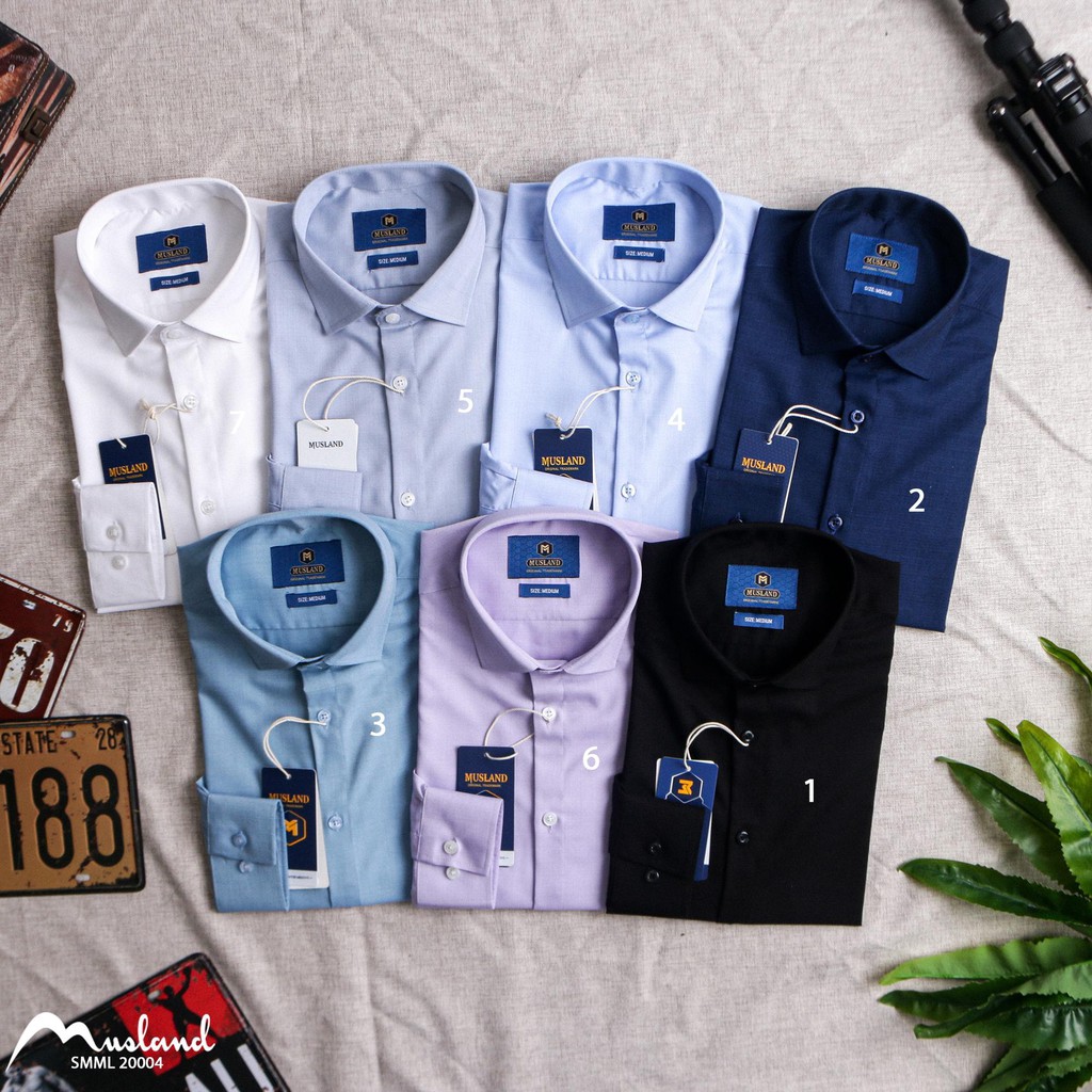 SMML5 - HÀNG BAO CHẤT LƯỢNG - Áo sơmi nam MUSLAND Modal co giãn nhẹ siêu chất ~ không nhăn ~ mịn mát | 7 màu chọn lựa ! | BigBuy360 - bigbuy360.vn