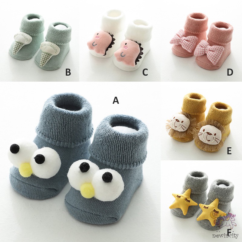 Đôi Tất Cotton Họa Tiết Hoạt Hình Nhiều Màu Tùy Chọn Chống Trơn Trượt Dễ Thương Thời Trang Cho Bé