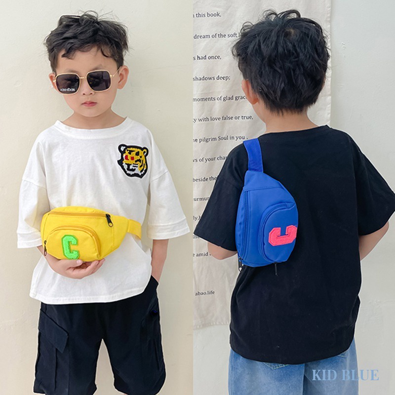 Túi Đeo Trước Ngực Đựng Điện Thoại Và Tiền Xu Thêu Chữ Phong Cách Hàn Quốc Dành Cho Trẻ Em