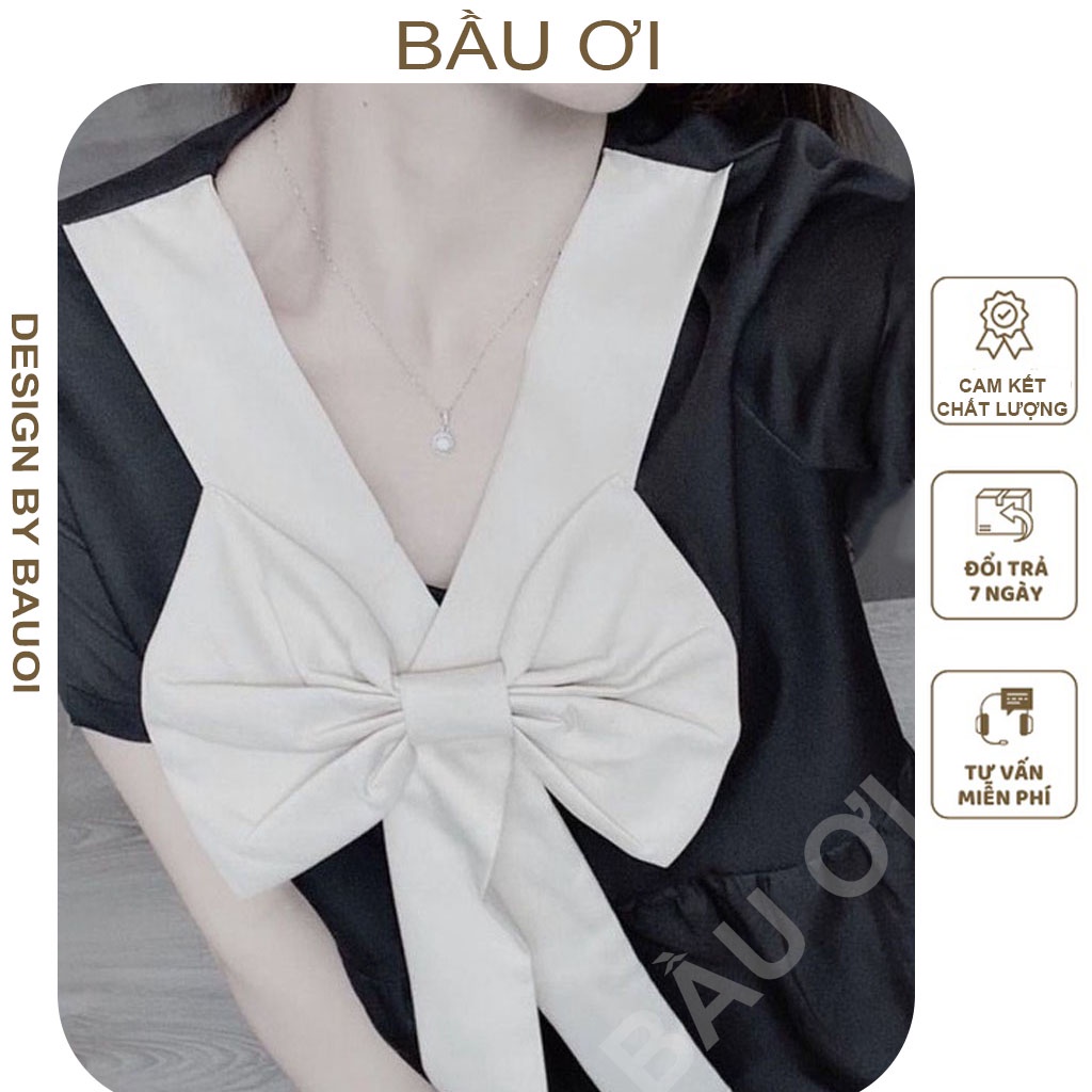 [BAUOIIV63] VÁY BẦU THỜI TRANG CÔNG SỞ DÁNG SUÔNG THIẾT KẾ NƠ ĐIỆU ĐÀ - ĐẦM BẦU BABYDOLL ĐẸP FREE SIZE