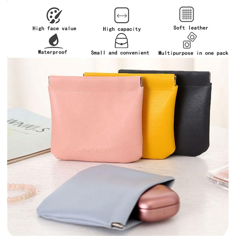 Túi Đựng Mỹ Phẩm Cỡ Nhỏ Bằng Da Mềm Chống Thấm Nước / Bụi Bẩn Tiện Dụng