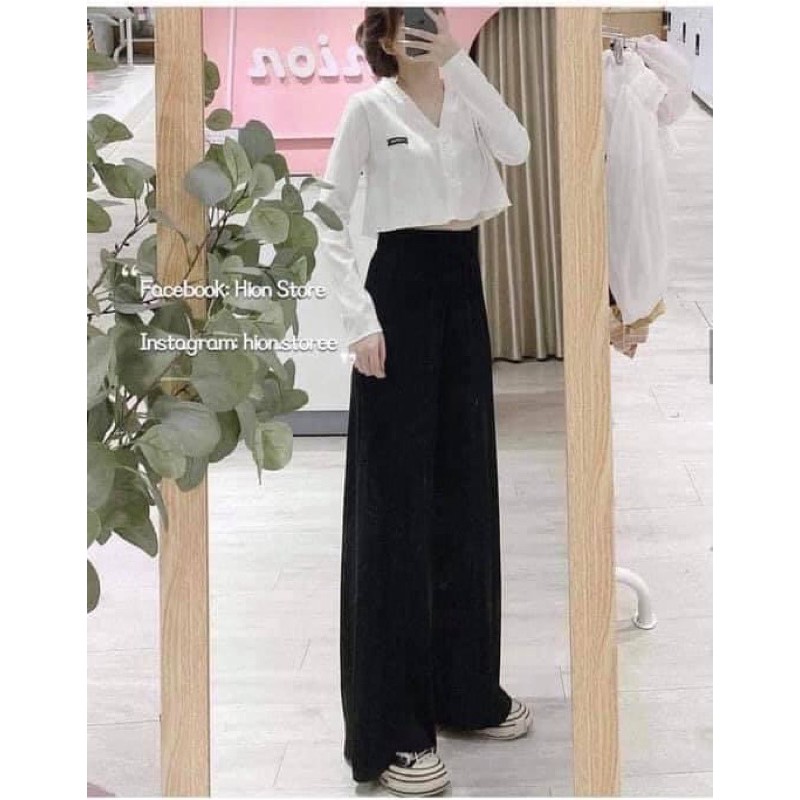 [RẺ VÔ ĐỊCH] Quần Ống Rộng 2 Cúc Cạp Cao 7cm Chất Tuyết Mưa | BigBuy360 - bigbuy360.vn