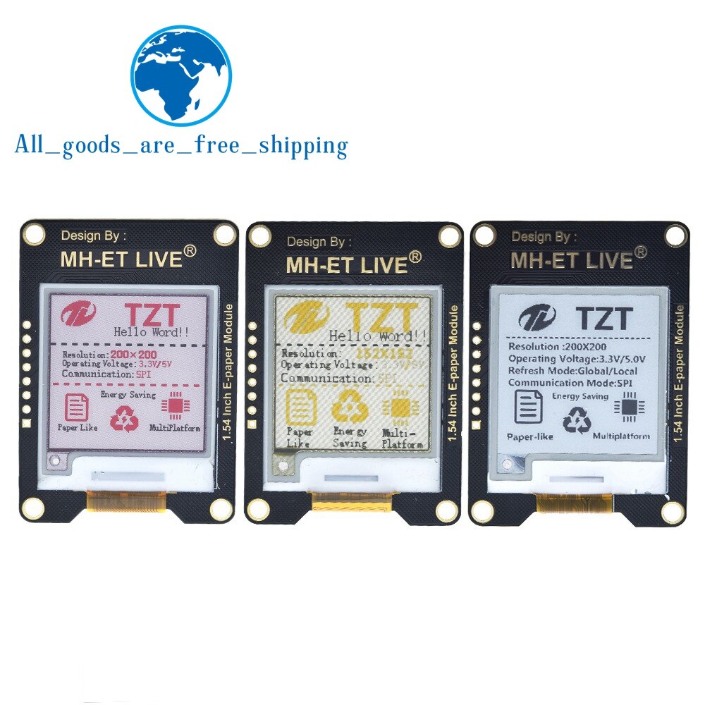 1.54 Inch Epaper Module E-paper E-Ink EInk Màn hình hiển thị SPI Hỗ trợ Toàn cầu / Một phần cho Ardu