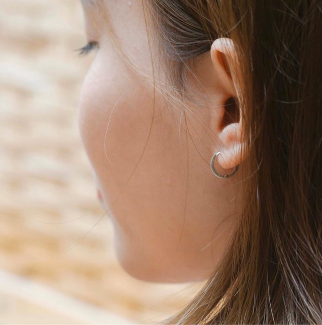 Khuyên tai bạc TLEE dày bản cá tính đơn giản TleeJewelry B0319