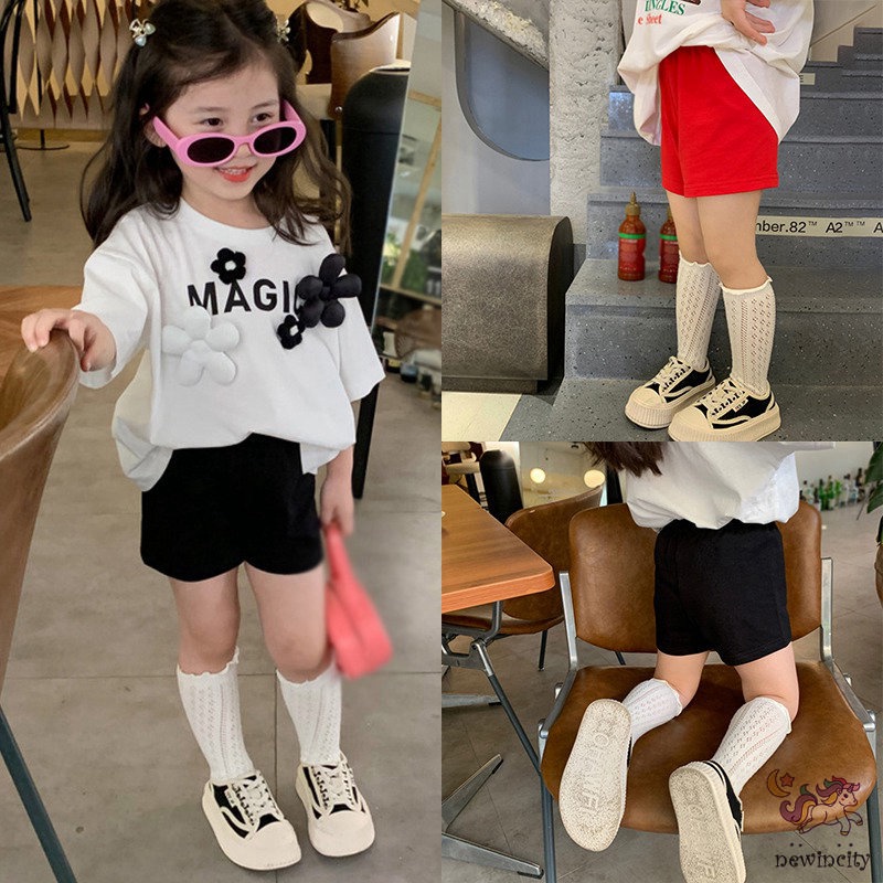 Quần Short Cotton Màu Sắc Trơn Phong Cách Thể Thao Thời Trang Mùa Hè Cho Bé Gái