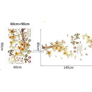 Decal dán tường   Hoa mai vàng