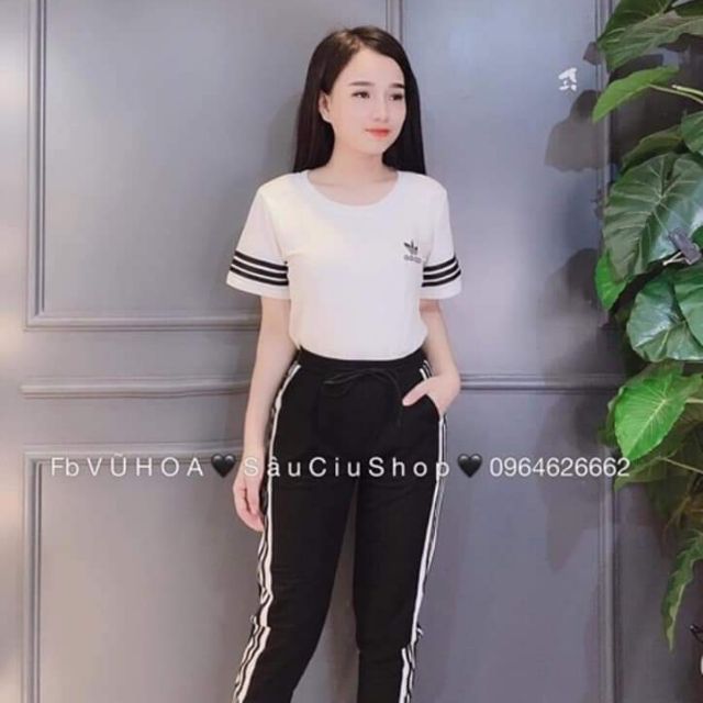 Bộ thể thao nữ áo cộc quần dài
