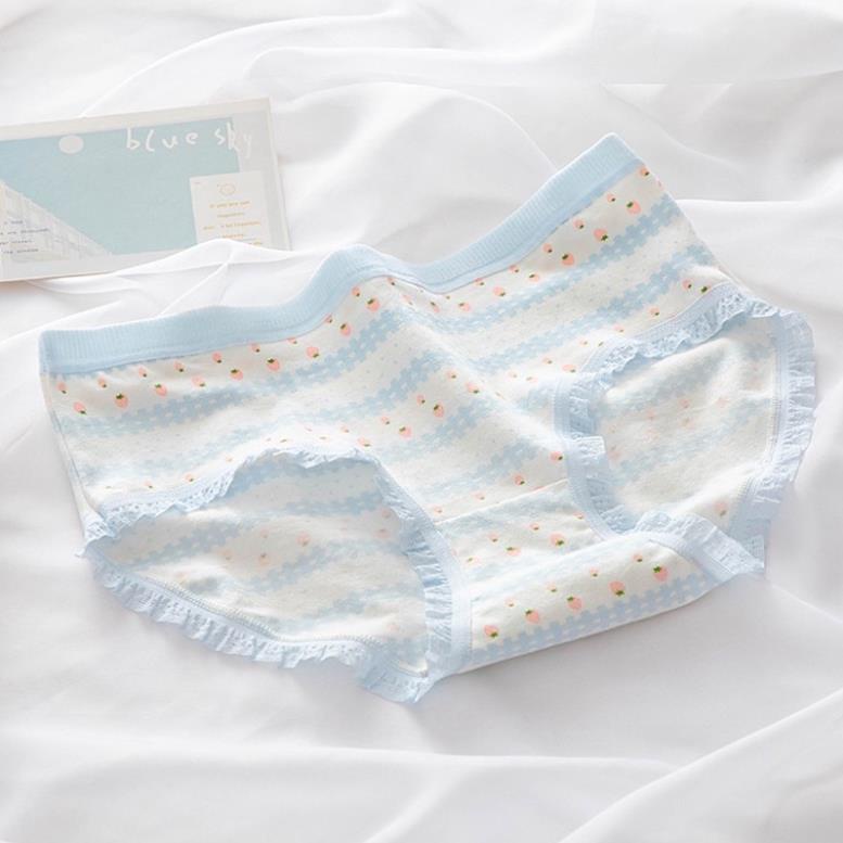 [Giá sỉ] Quần Lót Cotton Hình Thỏ - Dâu Cute Tông Xanh Xinh Xắn
