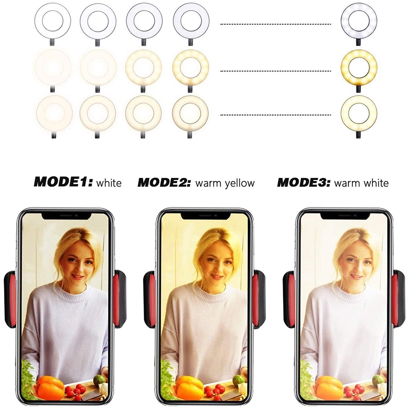 Selens Vòng Đèn LED 3.5inch Hỗ Trợ Chụp Ảnh Selfie / Trang Điểm / Phát Trực Tiếp