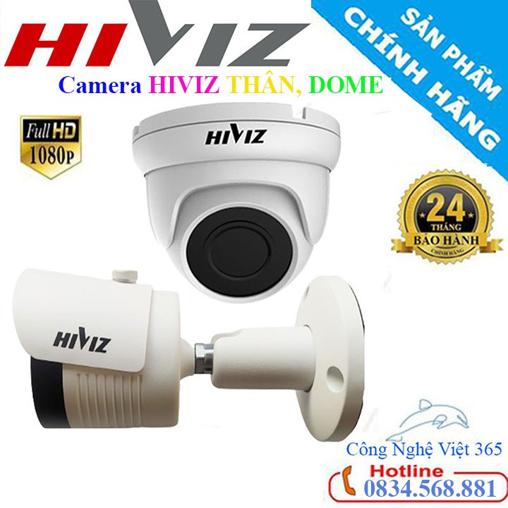 Camera an ninh Hiviz 2 MP Full HD 1080P Đồng Trục AHD/CVI/TVI/ANALOG 2MP tích hợp OSD_CD01 - Bảo hành 24 TH