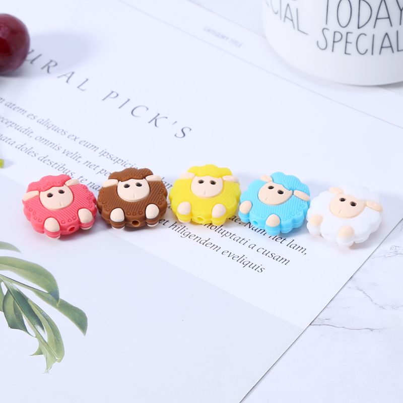 Đồ Chơi Lục Lạc Silicone Hình Cừu Thân Thiện Với Môi Trường Cho Bé Mọc Răng
