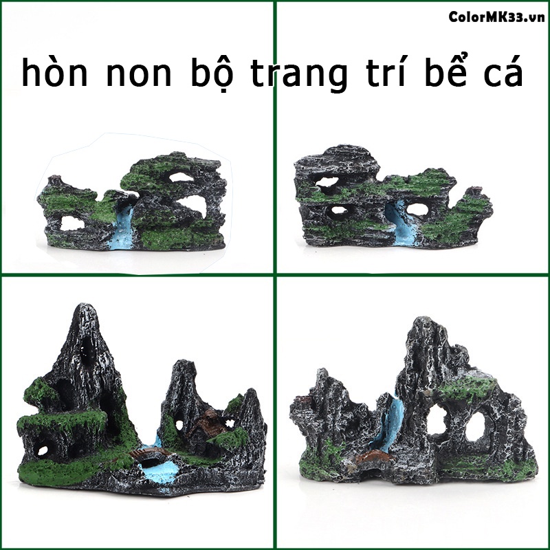 Hòn Non Bộ Mini Bằng Nhựa resin Trang Trí Bể Cá