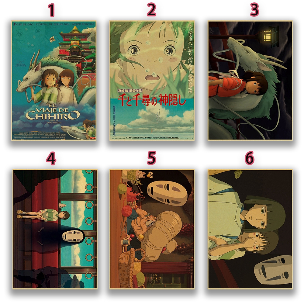 Poster Phim Spirited away Phong Cách Retro