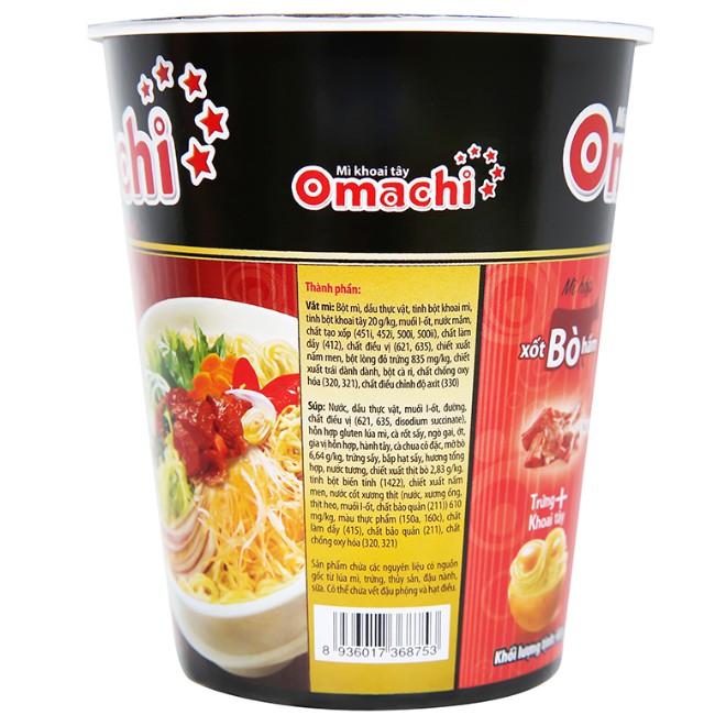 Thùng 24 ly Mì omachi xốt bò hầm 68gr/ly