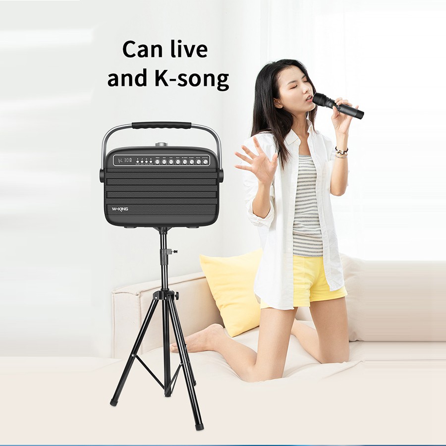 Loa bluetooth K9 WKing, Loa kéo hát karaoke Công Suất lớn 100W  tặng kèm 2 micro, chất lượng âm thanh tuyệt đỉnh