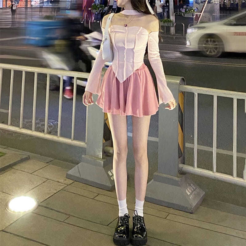 COZOK Chân Váy Lưng Cao Thời Trang Quyến Rũ