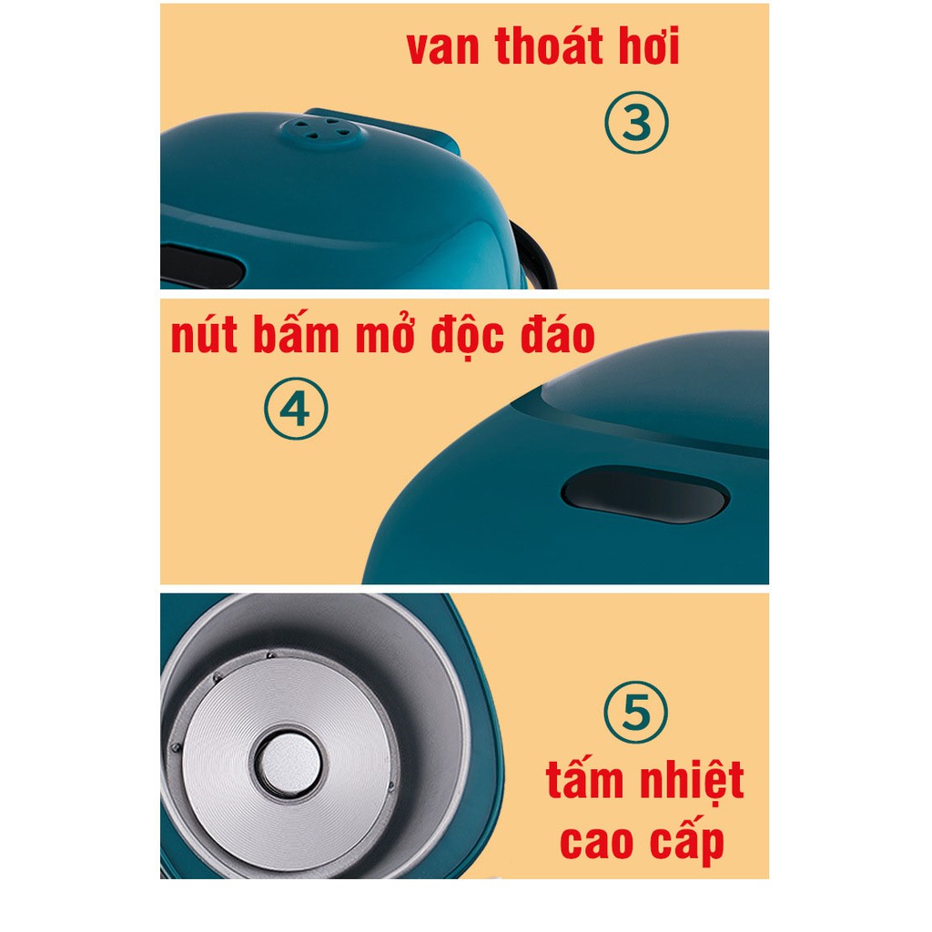 [Mã ELHADEV giảm 4% đơn 300K] Nồi Cơm Điện Mini Đa Năng JIASHI 1,2L Hàng Nội Địa Cao Cấp (tặng kèm ổ cắm)