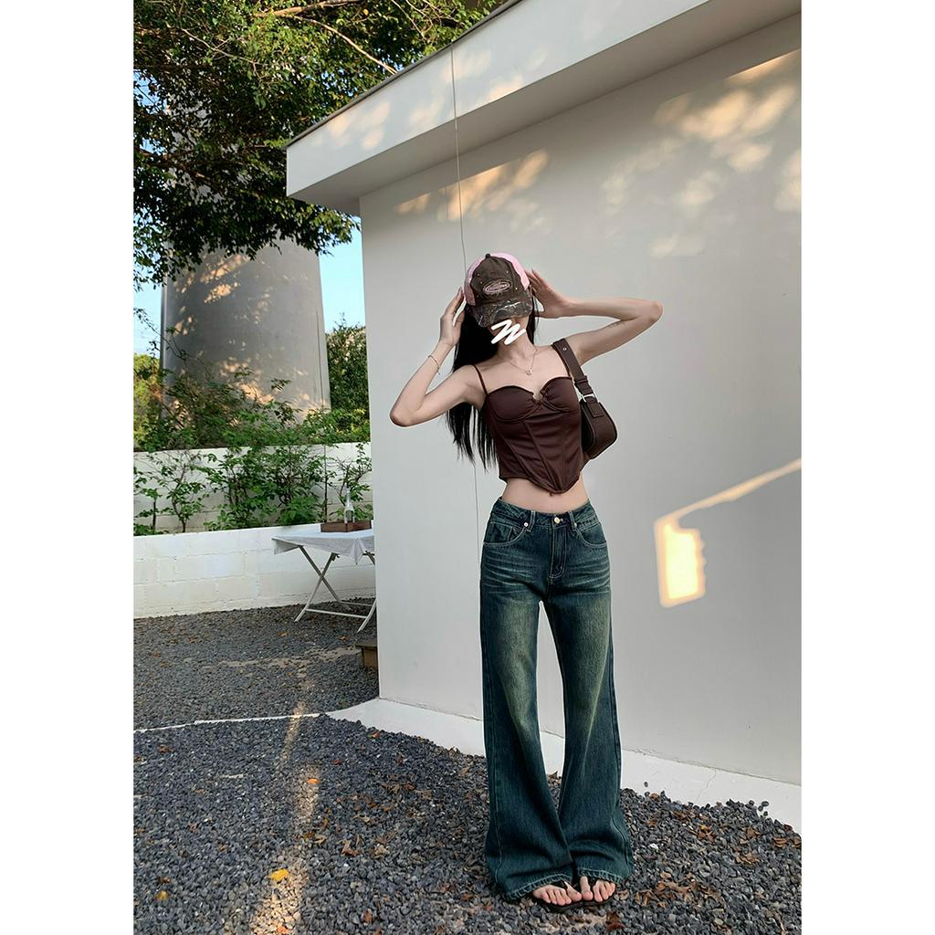 QADCOL Quần Jeans Dài Ống Loe Thời Trang Dành Cho Nữ