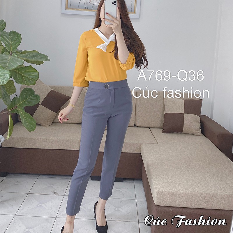 Áo sơ mi nữ CÚC FASHION somi tay ngắn cao cấp vải lụa đẹp kiểu công sở trắng nhiều màu áo cộc cổ lưới ngọc cao cấp A1167