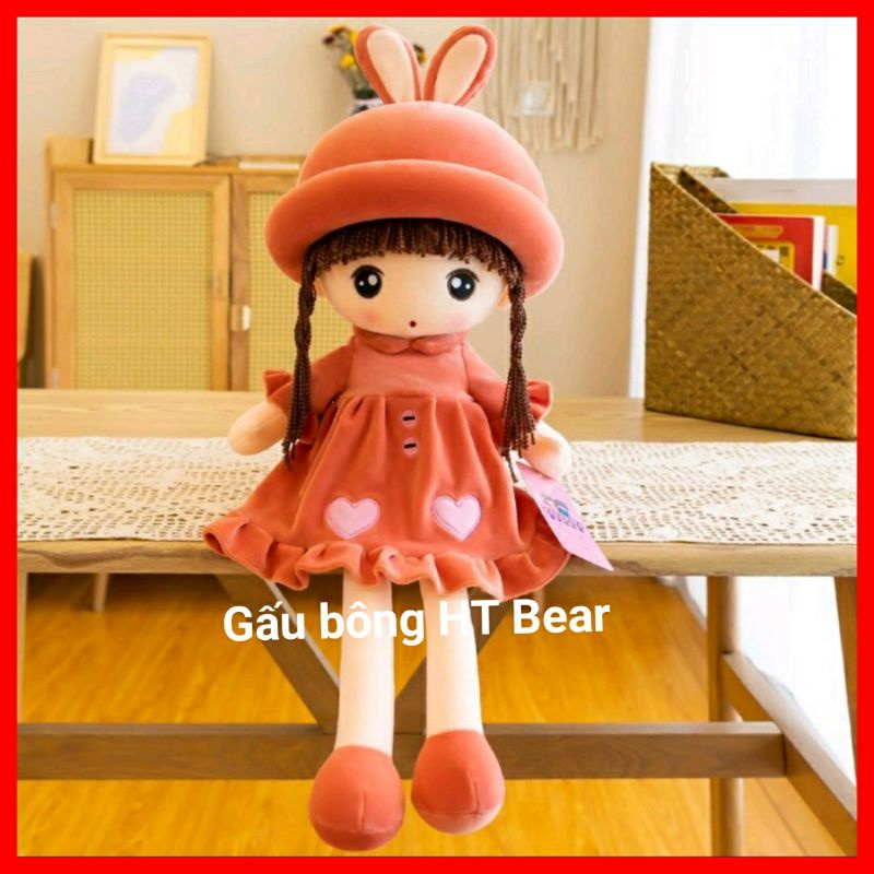 Búp Bê Nhồi Bông Váy Nhung Tim Cao Cấp