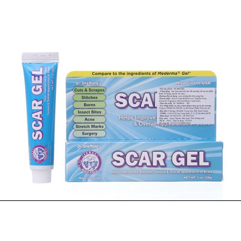 Gel Liền Sẹo Scargel Hàng Mỹ, Hiệu Quả Với Sẹo Nồi Sẹo Nõm Sẹo Lâu Năm, Rạn Da