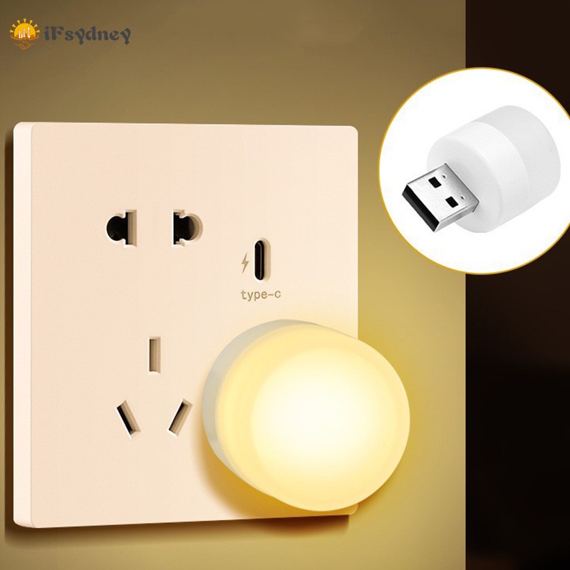 Đèn LED Tròn Nhỏ Bảo Vệ Mắt Cổng Sạc USB Cho Máy Tính/Laptop