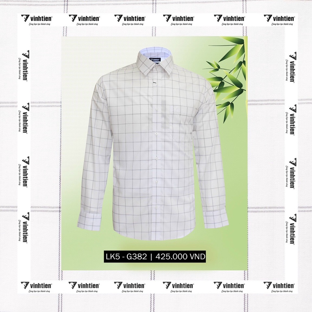 Áo Sơ Mi Dài Tay Caro Vải Bamboo Form Regular Vĩnh Tiến 475