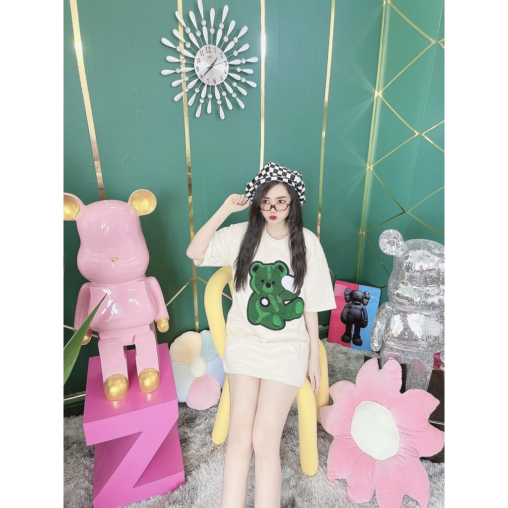 Áo Thun Hình Thêu Nổi Hình Gấu Xanh Quảng Châu Cao Cấp  - AT14 | BigBuy360 - bigbuy360.vn