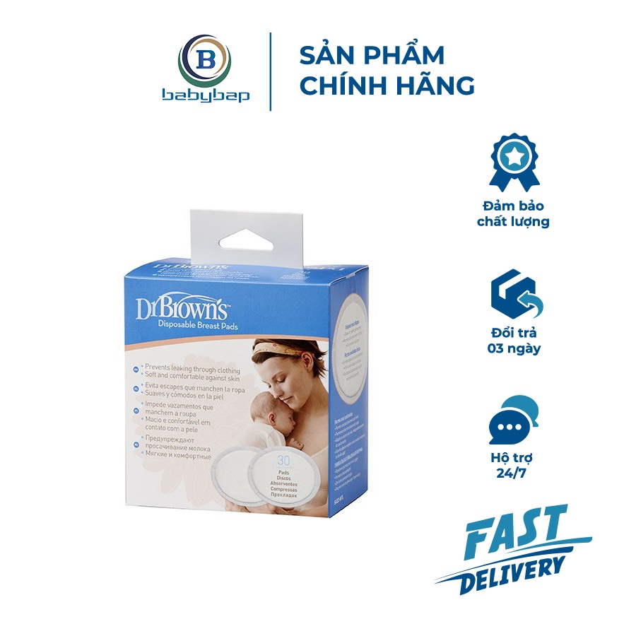 Miếng Lót Thấm Sữa Siêu Thấm Dùng 1 Lần (30 miếng) Dr Brown_s