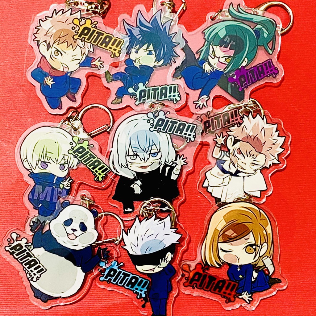 ( Mica trong acrylic ) Móc khóa Chú Thuật Hồi Chiến JUJUTSU KAISEN ver PI.TA anime chibi xinh xắn