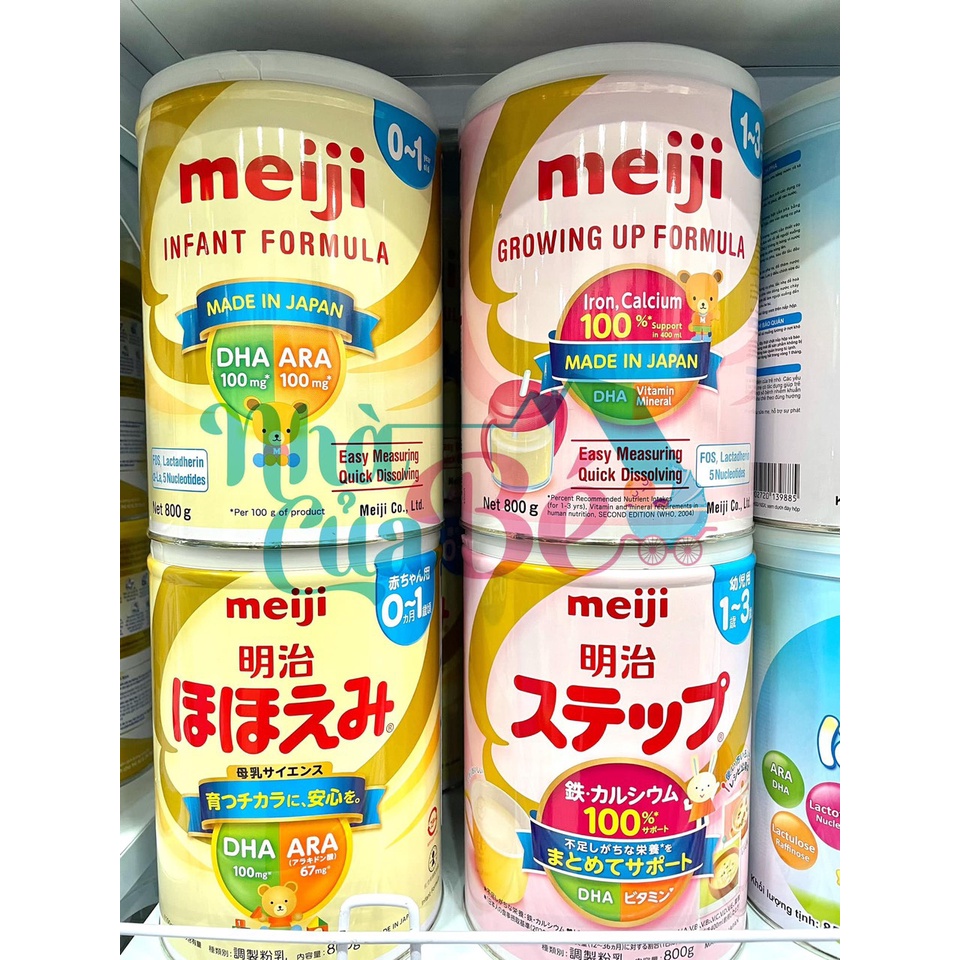 Sữa Bột Meiji Nhật Bản Nhập Khẩu Lon 800gr Số 0-1 và 1-3