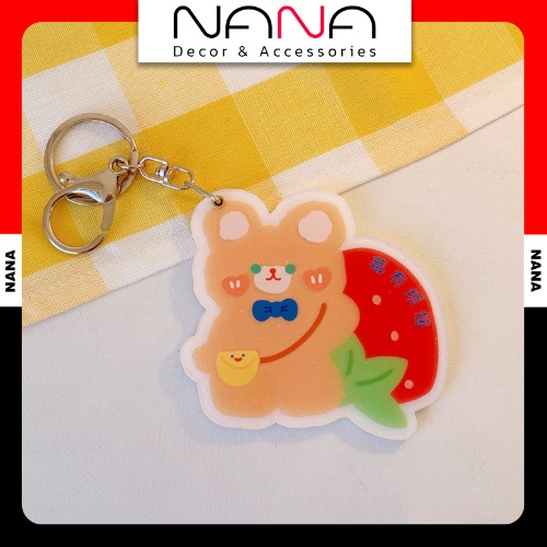 Móc Khóa Kèm Gương Kiểu Dáng Siêu Kute