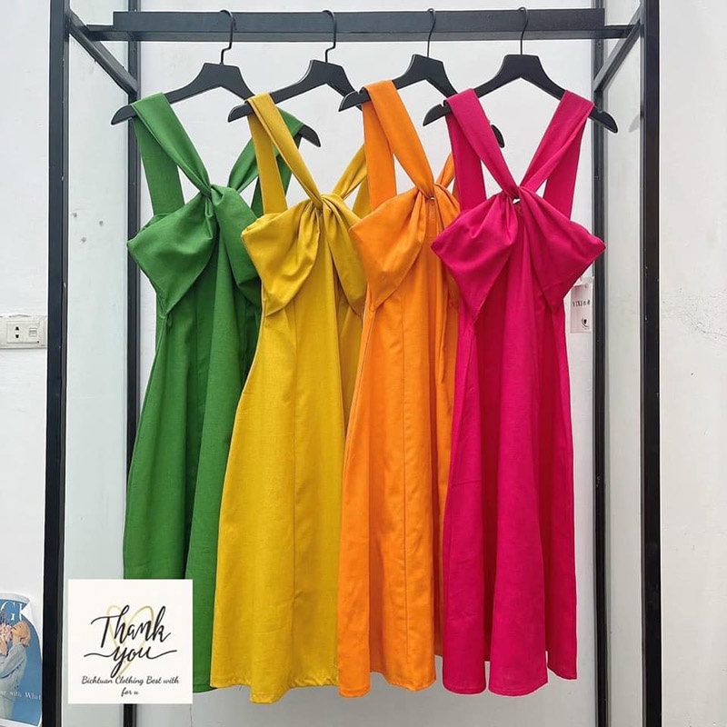 Váy Thô Cổ Yếm Dáng Dài Hàng Quảng Châu V1038-Teen 888