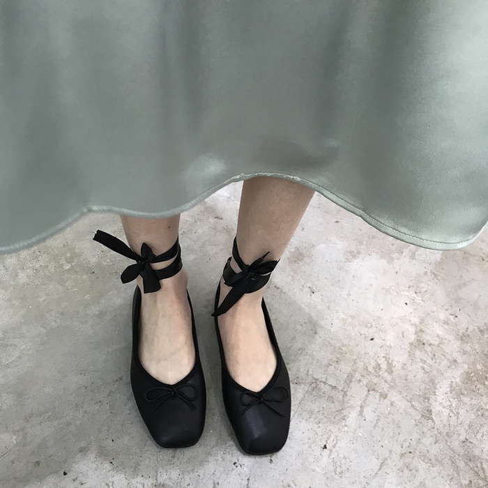 Giày Búp Bê Đế Bằng Miệng Nông Phối Dây Cột Kiểu Hàn Quốc Thời Trang Thu Đông Hàng Mới 2020 Cho Nữ