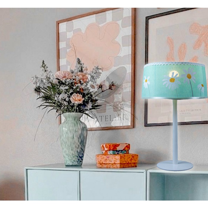 Đèn Để Bàn Hoa Cúc Daisy Thân Gỗ BG005 Vietmake, Đèn Chiếu Sáng Độc Đáo