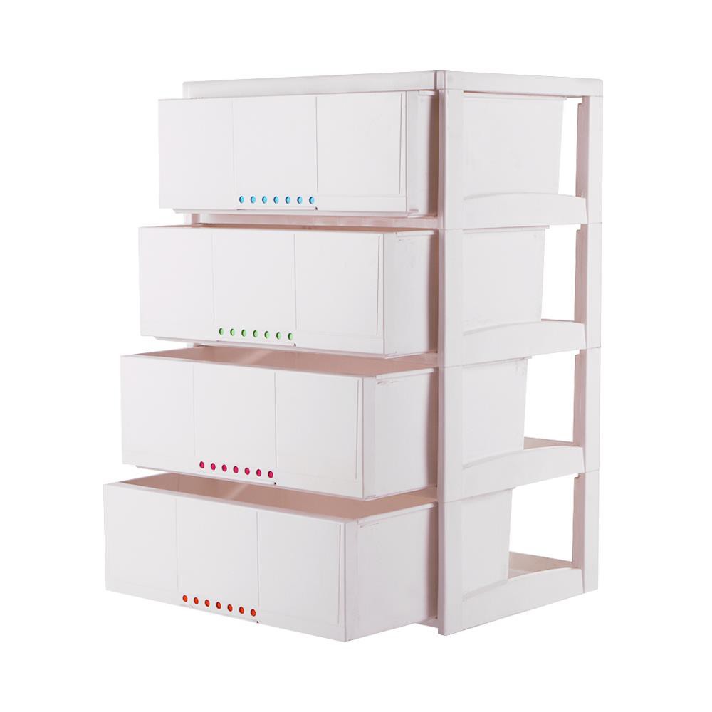 HomeBase STACKO Tủ nhựa đa năng 4 tầng Thái Lan W61xD46xH92cm Trắng