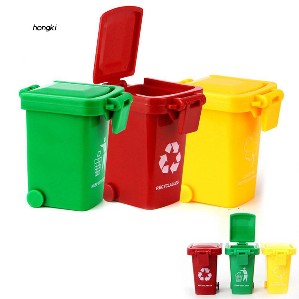 Set 3 thùng rác mini đồ chơi bằng nhựa cho bé