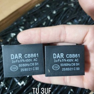 Tụ điều hòa - Tụ quạt 3uF 450V - Tụ chuẩn tốt, cực bền