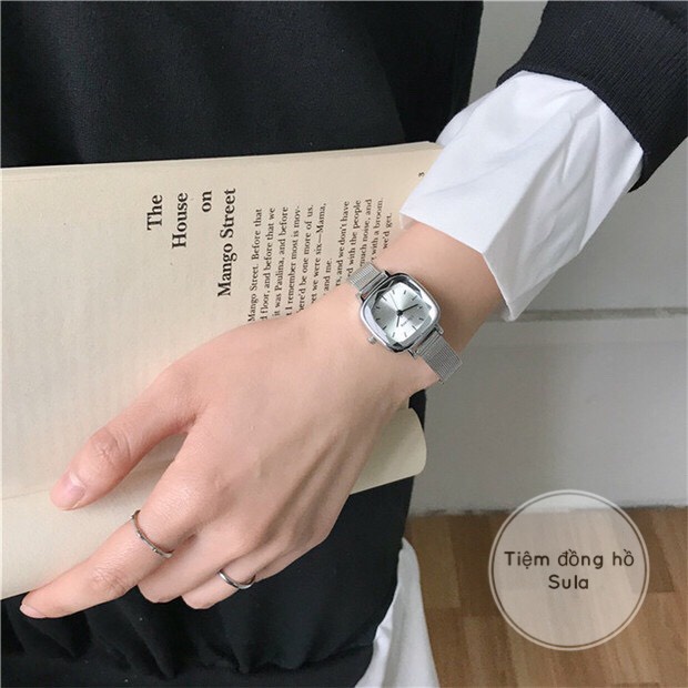 Đồng hồ nữ sang trọng ULZZANG dây kim loại mặt vuông 26mm thời trang Hàn Quốc có chống nước - SULAGRE | BigBuy360 - bigbuy360.vn