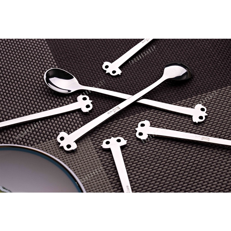 Muỗng Inox Tráng Miệng Hình Mắt Cú Mèo Mepra (Italy) 13cm