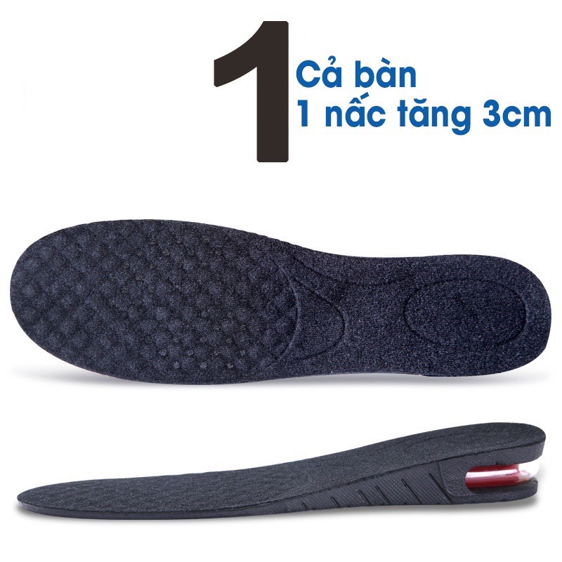 Độn giày tăng chiều cao 3cm, 5cm, 7cm, 9cm có đệm khí cả bàn, cao cấp SHOE CARE LG1