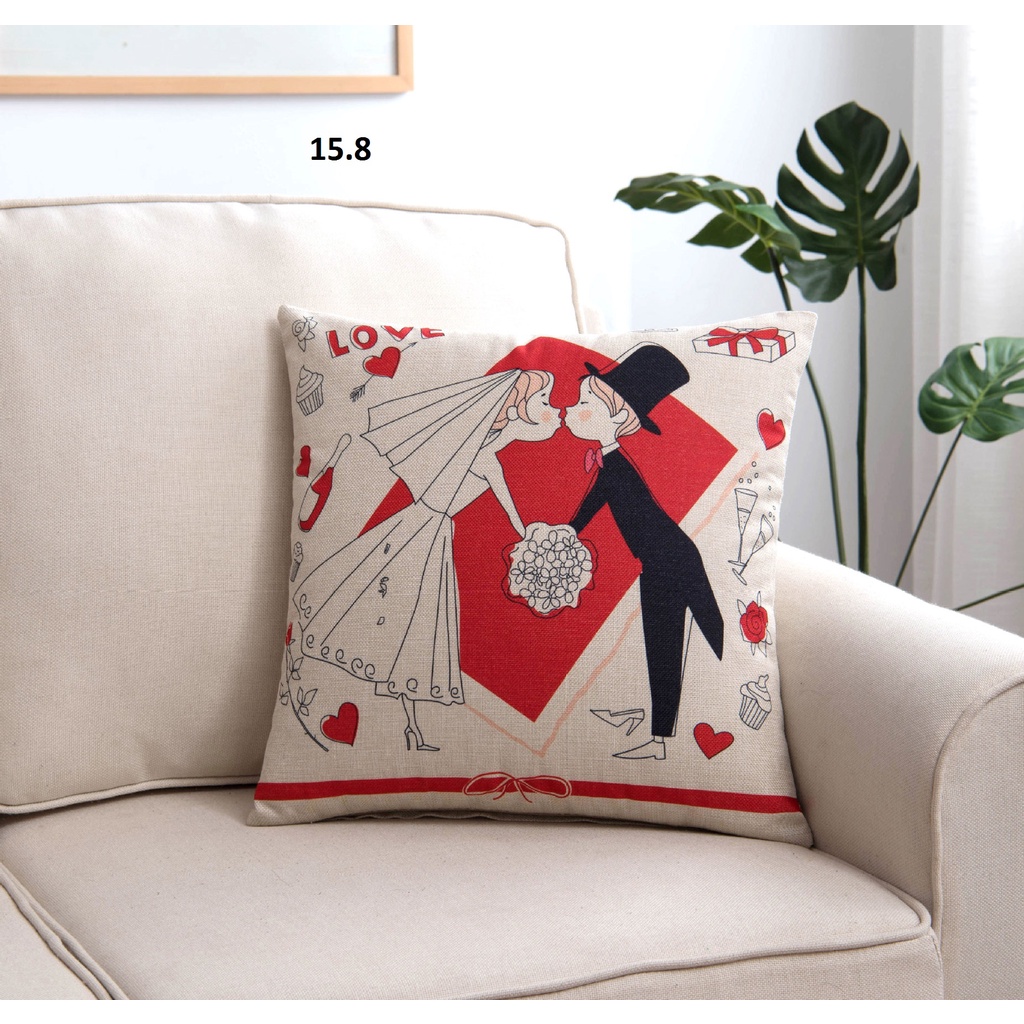 Vỏ gối sofa, tưa lưng, trang trí nhà cưa, văn phòng, cửa hàng mẫu tình yêu M15