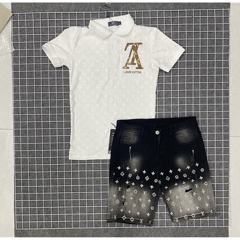 Quần Short Jean Nam Xám Rách Nhẹ In 3D Trend 2021 Chất Bò Dày Dặn Co giãn 3072